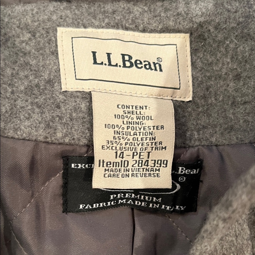 L.L. Bean Women's Charcoal Toggle Pea Coat - Picture 3 of 5